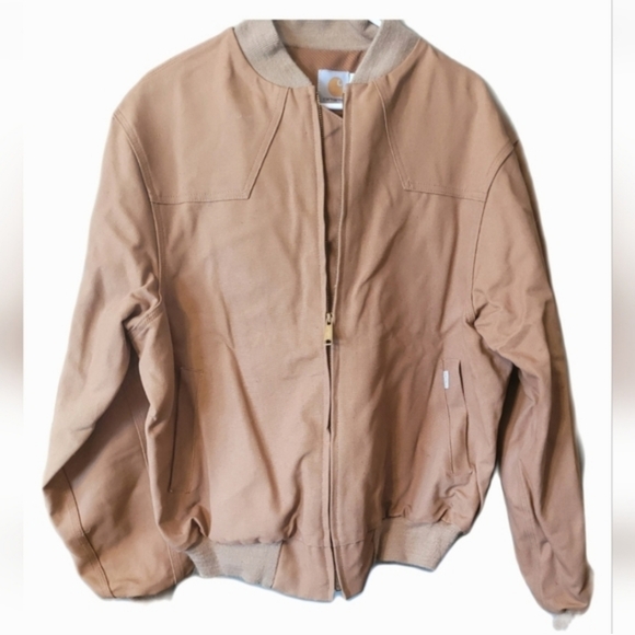 VTG Carhartt Tan Bomber Work Chore Coat Jacket Gorpcore Vintage Americana - Picture 6 of 6